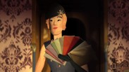 En animerad figur i uniform håller ett tiotal färggranna kuvert i famnen.