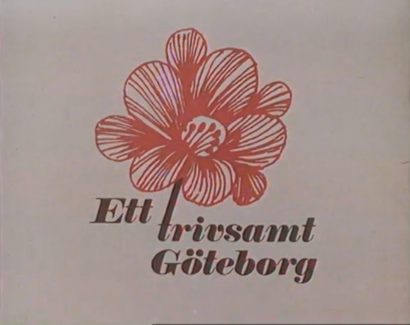 Tecknad bild av en blomma med texten Ett trivsamt Göteborg under.