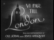 Vinjettskylt med texten Vi far till London, bild och textreportage av Ole Jödal och Seved Apelqvist.