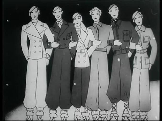 Sex tecknade människor i armkrok med varandra klädda i moderiktiga kläder.